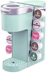 gevoli k cup organizer for single serve keurig k-mini and k mini plus coffee makers – space saving modern acrylic kcup pod holder (10 pod capacity)