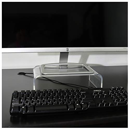 AMT Premium Acrylic Monitor Stand Clear Monitor Stand Clear Monitor Riser Laptop/PC/Multimedia Monitor Stand for Home Office