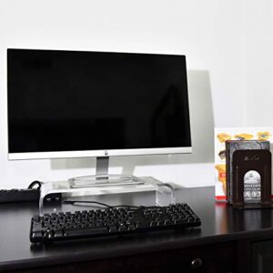 AMT Premium Acrylic Monitor Stand Clear Monitor Stand Clear Monitor Riser Laptop/PC/Multimedia Monitor Stand for Home Office