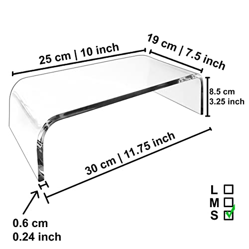 AMT Premium Acrylic Monitor Stand Clear Monitor Stand Clear Monitor Riser Laptop/PC/Multimedia Monitor Stand for Home Office