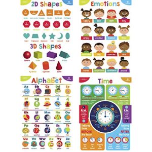 Sproutbrite Educational Posters for Toddlers - Classroom Decorations - Kindergarten Homeschool Supplies Materials - Preschool Learning Decor - ABC Poster - 11 Charts for Distance Learning