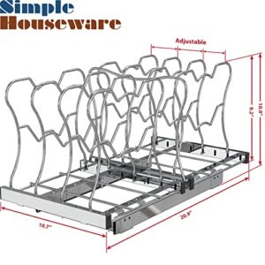 Simple Houseware Organizer Pull Out Under Cabinet Sliding Shelf for Pantry Pan and Pot Lid