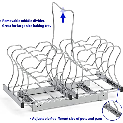 Simple Houseware Organizer Pull Out Under Cabinet Sliding Shelf for Pantry Pan and Pot Lid