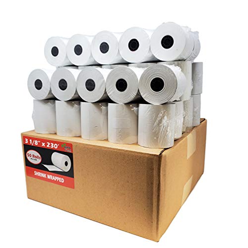 (50 Rolls) 3 1/8 x 230 Thermal Paper Receipt Rolls (55 GSM - Honeycomb Core) Fits All POS Cash Registers Printers BPA Free - BuyRegisterRolls