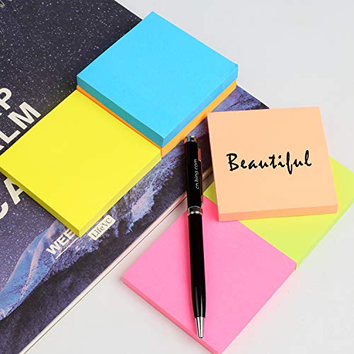 Teskyer 600 Sheets Sticky Notes, 3x3 Inch, 6 Pads Strong Adhesive Self-Stick Notes, 6 Bright Colors, 100 Sheets/Pad