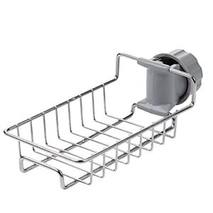 livable cloud stainless steel faucet rack, hanging type, suitable for kitchen sink, bathroom sink storage rack, can be placed sponge, soap, shampoo, shower gel, 6.9×5×1.3