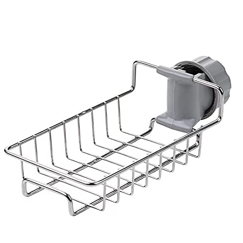 Livable Cloud Stainless Steel Faucet Rack, Hanging Type, Suitable for Kitchen Sink, Bathroom Sink Storage Rack, can be Placed Sponge, soap, Shampoo, Shower Gel, 6.9×5×1.3