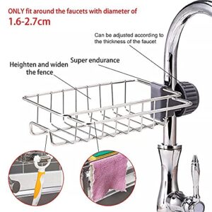 Livable Cloud Stainless Steel Faucet Rack, Hanging Type, Suitable for Kitchen Sink, Bathroom Sink Storage Rack, can be Placed Sponge, soap, Shampoo, Shower Gel, 6.9×5×1.3