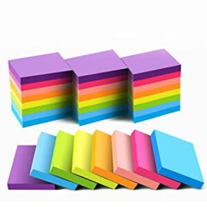 Sticky Notes 1.5x2 Inches, Bright Colors Self-Stick Pads, 24 Pack, 75 Sheets/Pad