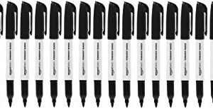 Amazon Basics Fine Point Tip Permanent Markers, Black, 24-Pack