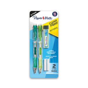 Paper Mate Clearpoint Mechanical Pencil Starter Set, 0.7mm, HB #2, 5 Count
