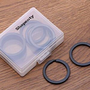 Shapenty 1 Inch/25mm Diameter Metal Flat Split Key Chains Rings for Home Car Keys Attachment (Black,10PCS/Box)