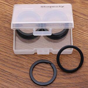 Shapenty 1 Inch/25mm Diameter Metal Flat Split Key Chains Rings for Home Car Keys Attachment (Black,10PCS/Box)