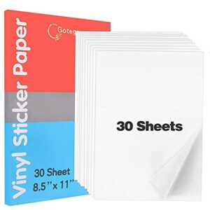 sticker paper for inkjet printer 30 sheets sticker paper glossy waterproof – size 8.5”x11″ a4 – inkjet & laser printer