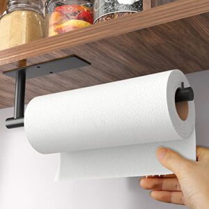 paper towel holder under cabinet – self-adhesive or drilling, paper towel holder wall mount, towel rack for kitchen organization and storage, stainless steel kitchen paper roll holder