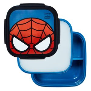 yoobi x marvel spider-man bento box and ice pack – 3 compartment lunch box, dishwasher & microwave safe food & snack container for kids & adults – bpa & pvc free, leakproof