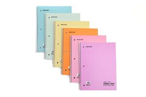 mintra office spiral notebooks – pastel, college ruled, 6 pack, for school, office, business, professional,70 sheets
