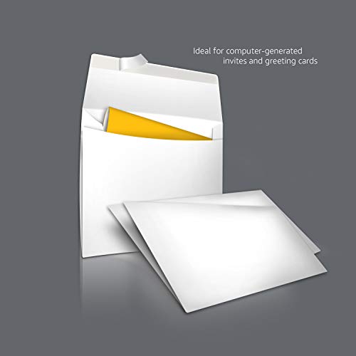 Amazon Basics A9 Blank Invitation Envelopes with Peel & Seal Closure, 5-3/4 x 8-3/4 Inches, White - Pack of 100