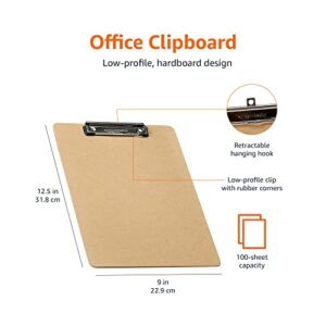 Amazon Basics Hardboard Office Clipboard - 6-Pack