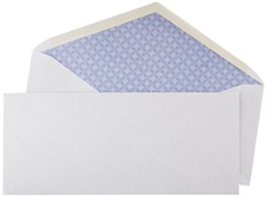 amazon basics #10 security tinted business envelopes, moisture sealed, 4-1/8 x 9-1/2 inch – pack of 500, white