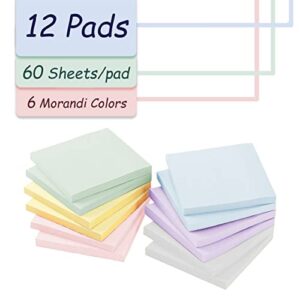 Mr. Pen- Sticky Notes, 3”x3”, 12 Pads, Morandi Colors Sticky Notes, Sticky Note, Self-Stick Note Pads, Sticky Pads Sticky Notes Aesthetic, Colorful Sticky Notes, Sticky Notes Bulk, Bulk Sticky Notes