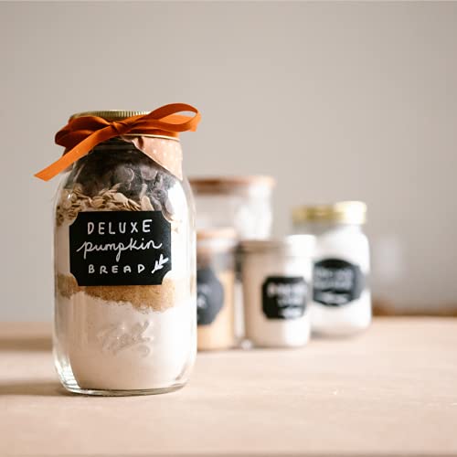 Chalkboard Labels for Jars 96pc - Chalkboard Labels Stickers White Chalk Marker - Chalk Labels for Containers Pantry Labels Chalk Stickers - Black Labels Removable Labels - Chalkboard Stickers Labels