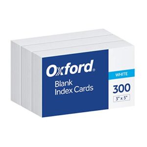 oxford 3 x 5 inches blank ruled index card, 300 count, white (10013)