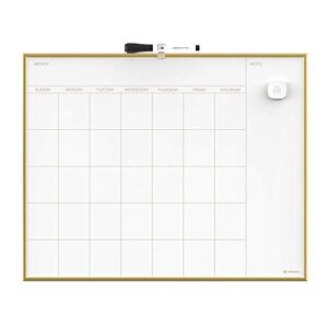 u brands magnetic monthly calendar dry erase board, 16 x 20 inches, gold aluminum frame – 364u00-01