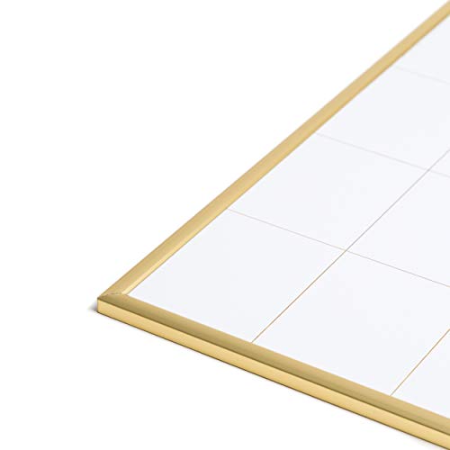 U Brands Magnetic Monthly Calendar Dry Erase Board, 16 x 20 Inches, Gold Aluminum Frame - 364U00-01