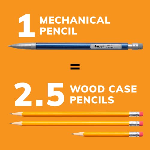 BIC Xtra-Precision Mechanical Pencils With Erasers, Fine Point (0.5mm), 24-Count Pack, Mechanical Drafting Pencils Set