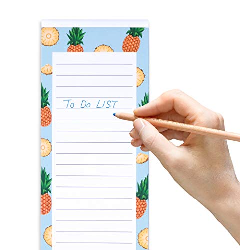 8 Magnetic Notepads - Large Notepads for Grocery List, Shopping List, To-Do List, Reminders, Recipes -Magnetic Back- Memo Notepad with Realistic Fruit Designs | 60 Sheets per Pad 9 x 3.5 inch (8 Pack)