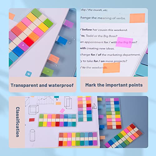 Golcellia 900 Pcs, Transparent Sticky Notes, Page Markers, Book Tabs, Sticky Note Tabs, Sticky Tabs, Page Tabs, Label Stickers, Pop Up Index Tabs, Tabs Flags Stickers