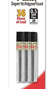 Pentel® Super Hi-Polymer® Leads, 0.5 mm, 2B, 12 Leads Per Tube, Pack Of 3 Tubes