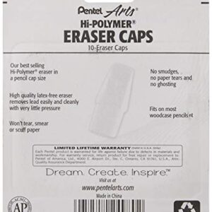 Pentel Arts Hi-Polymer White Cap Erasers (ZEH02PABP10)