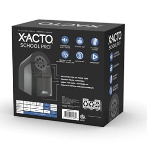 X-ACTO Pencil Sharpener, SchoolPro Electric Pencil Sharpener, Heavy Duty Electric Pencil Sharpener for School, Classroom and Teacher Supplies, Perfect Addition to Homeschooling Supplies, Black