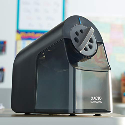 X-ACTO Pencil Sharpener, SchoolPro Electric Pencil Sharpener, Heavy Duty Electric Pencil Sharpener for School, Classroom and Teacher Supplies, Perfect Addition to Homeschooling Supplies, Black