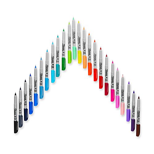 SHARPIE Color Burst Permanent Markers, Ultra Fine Point, Assorted Colors, 24 Count