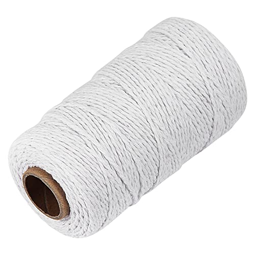 White Cotton Butchers Twine String - Ohtomber 328 Feet 2MM Twine for Crafts, Bakers Twine, Kitchen Cooking Butcher String for Meat and Roasting, Gift Wrapping Twine