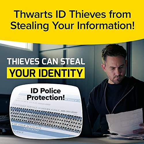 ID Police Identity Theft Protection Roller Stamp, As Seen on TV Police Identity Protection Roller Helps Stop ID Theft by Concealing Your Info with Just One Roll, Yellow, Stocking Stuffer