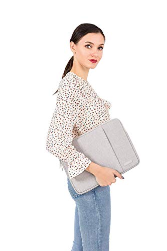 MOSISO Laptop Sleeve Bag Compatible with MacBook Air/Pro, 13-13.3 inch Notebook, Compatible with MacBook Pro 14 inch 2023-2021 A2779 M2 A2442 M1, Polyester Vertical Case with Pocket, Gray