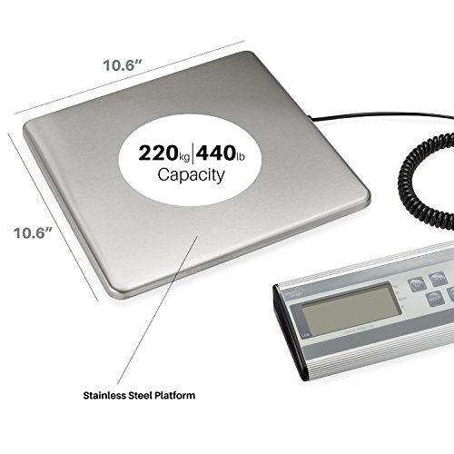 Smart Weigh 440lbs x 6 oz. Digital Heavy Duty Shipping and Postal Scale, with Durable Stainless Steel Large Platform, UPS USPS Post Office Postal Scale and Luggage Scale