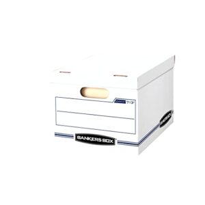 bankers box stor/file storage boxes, standard set-up, lift-off lid, letter/legal, 6 pack (0071303) , white