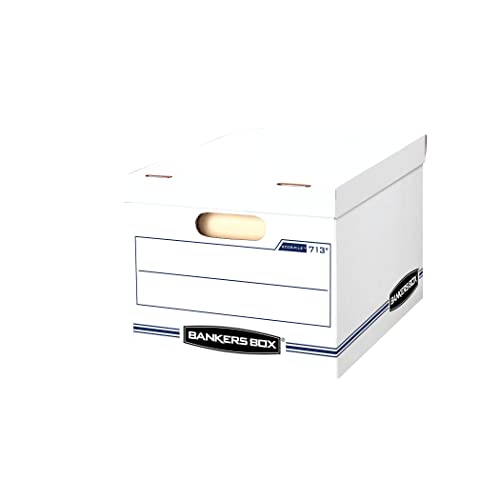 Bankers Box STOR/FILE Storage Boxes, Standard Set-Up, Lift-Off Lid, Letter/Legal, 6 Pack (0071303) , white