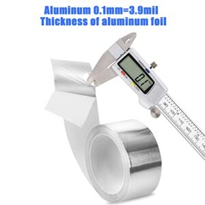 Aluminum Tape, 2 inch x 65 Feet Foil Tape (3.9 mil), Insulation Adhesive Metal Tape, High Temperature Heavy Duty HVAC Tape, Silver Tape Aluminum Foil Tape for Ductwork, Dryer Vent, HVAC