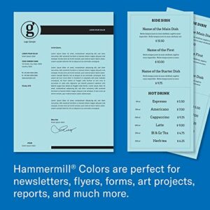 Hammermill Colored Paper, 20 lb Blue Printer Paper, 8.5 x 11-1 Ream (500 Sheets) - Made in the USA, Pastel Paper, 103309R