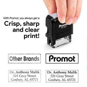 Promot Self Inking 1 Line Custom Stamp - Personalized Name Stamp for Office, Teacher, Address & Business Label Stamp - Choose Font, Ink Color, Pad, Self Inking for Personal & Professional Use - Small