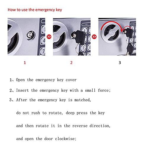 Yuanshikj Electronic Deluxe Digital Security Safe Box Key Keypad Lock Home Office Hotel Business Jewelry Gun Cash Use Storage money (Black 1)