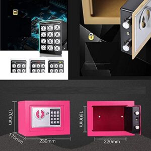 Yuanshikj Electronic Deluxe Digital Security Safe Box Key Keypad Lock Home Office Hotel Business Jewelry Gun Cash Use Storage money (Black 1)