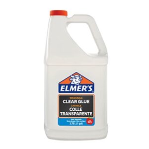 elmer’s liquid school glue, clear, washable, 1 gallon – great for making slime