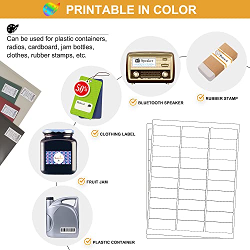 1" x 2-5/8" Address Labels 900 Labels Sticker Paper for Laser/Ink Jet Printer mailing Labels 8.5"×11" White 30 per Sheet